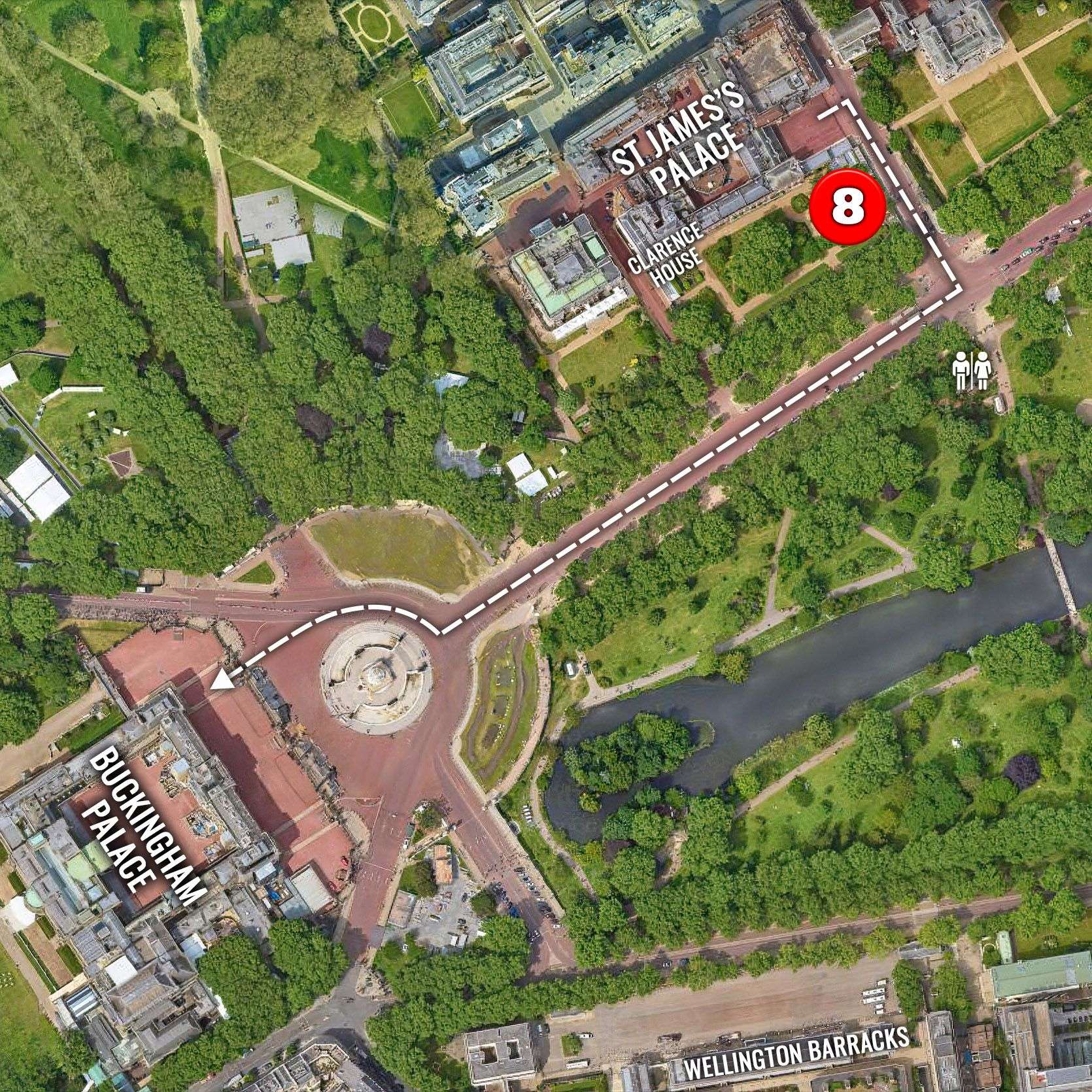 St James's Palace Sentries from the Old Guard march back to Buckingham Palace